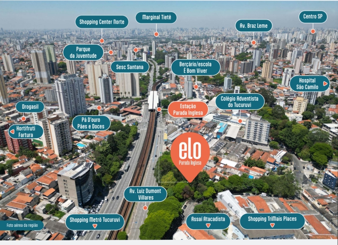 Mapa 3D da Localização do Elo Parada Inglesa